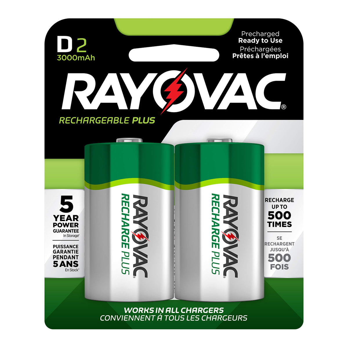 Rechargeable D Batteries 2 Count P835300