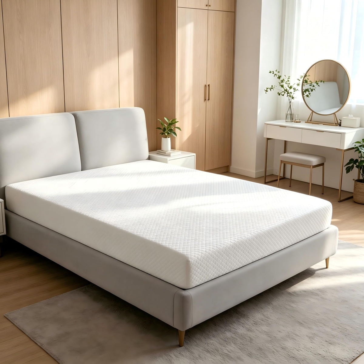 5 Inch Twin Size White Gel Memory Foam I6927