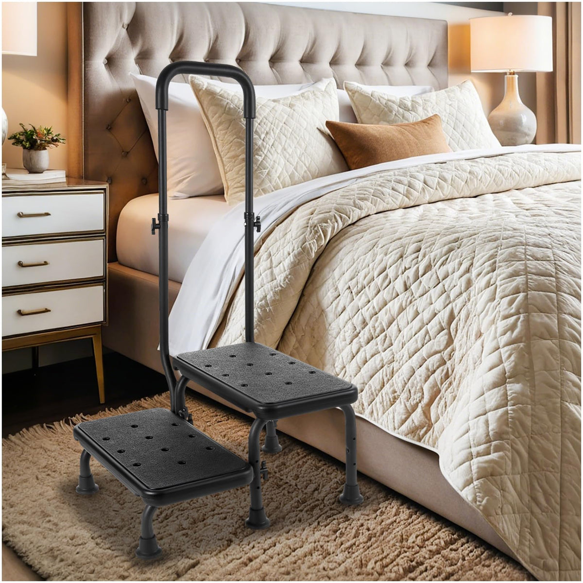 2 Step Stool with Handle and Non-Slip Platform O1572