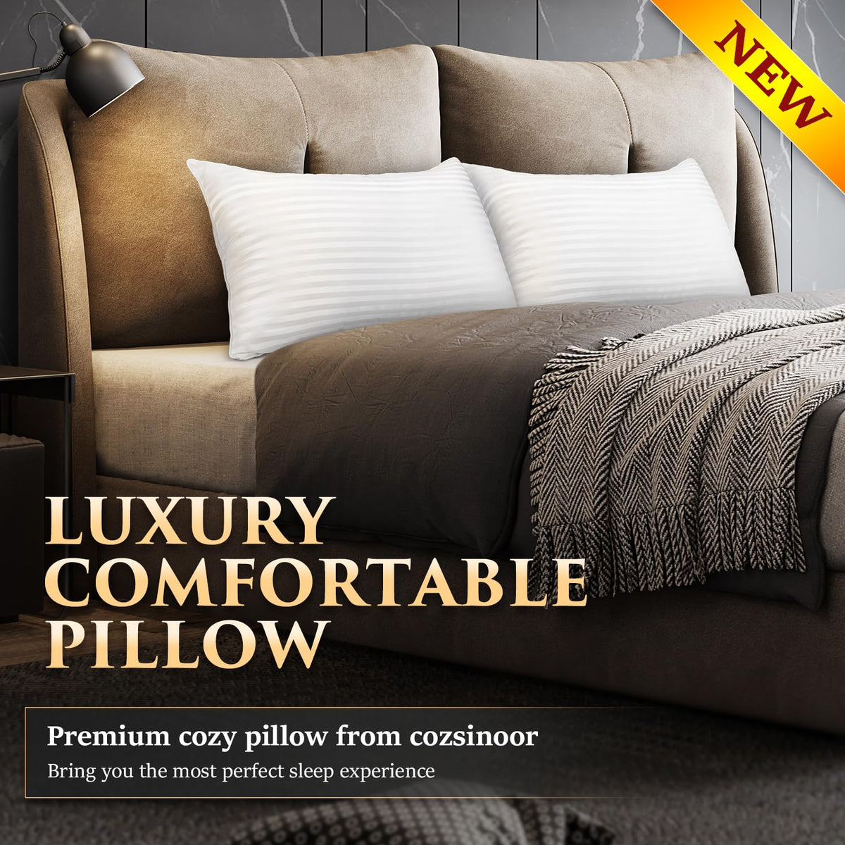 Queen Size Microfiber Bed Pillows Set of 2 O516