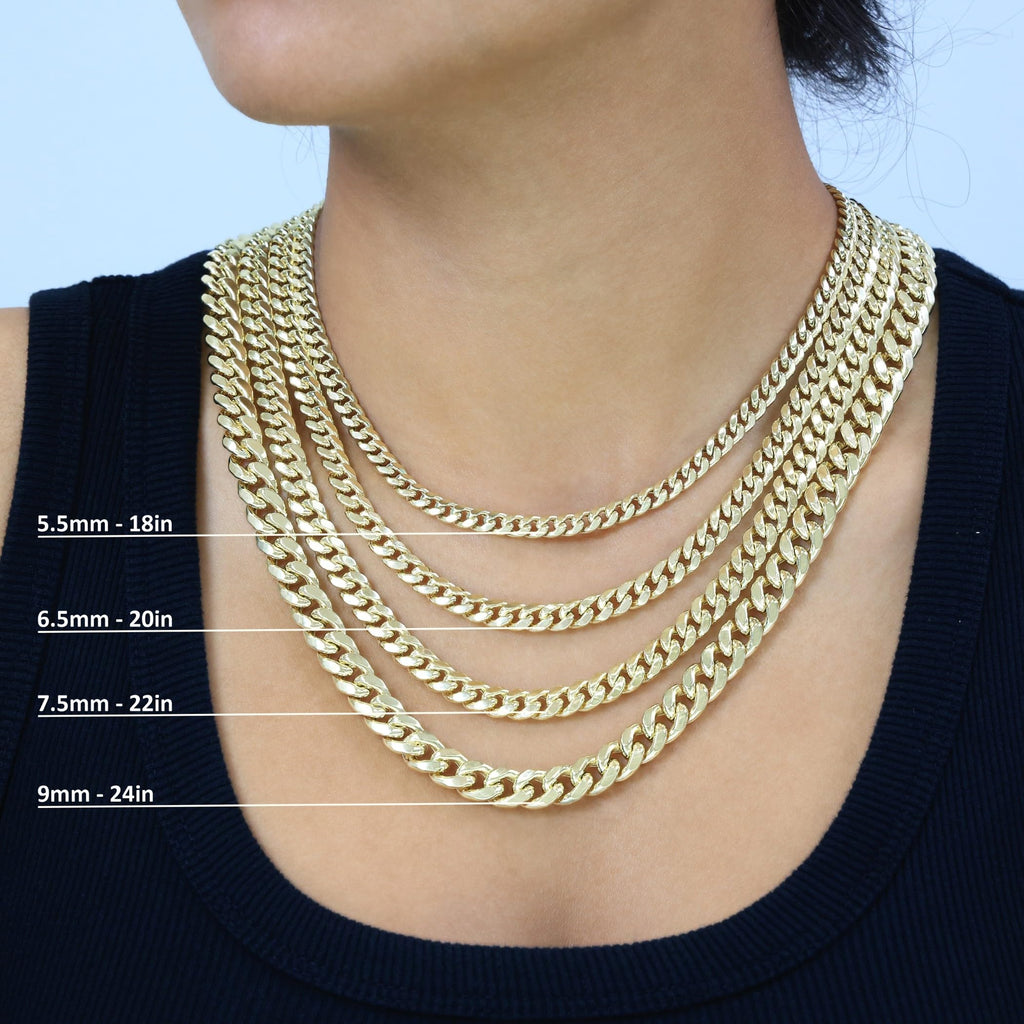 10K Yellow Gold Cuban Link Chain Necklace S671969