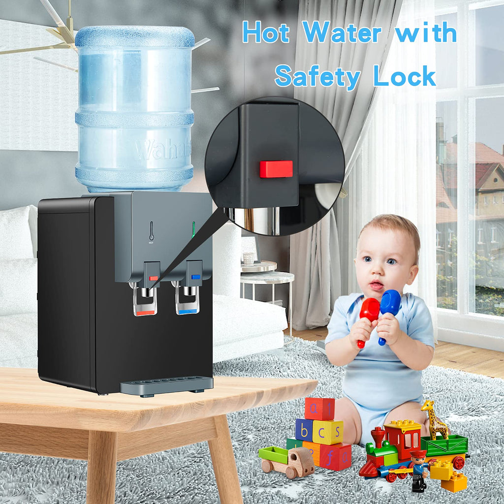 Top Loading Hot and Cold Water Cooler Dispenser, Black L6186
