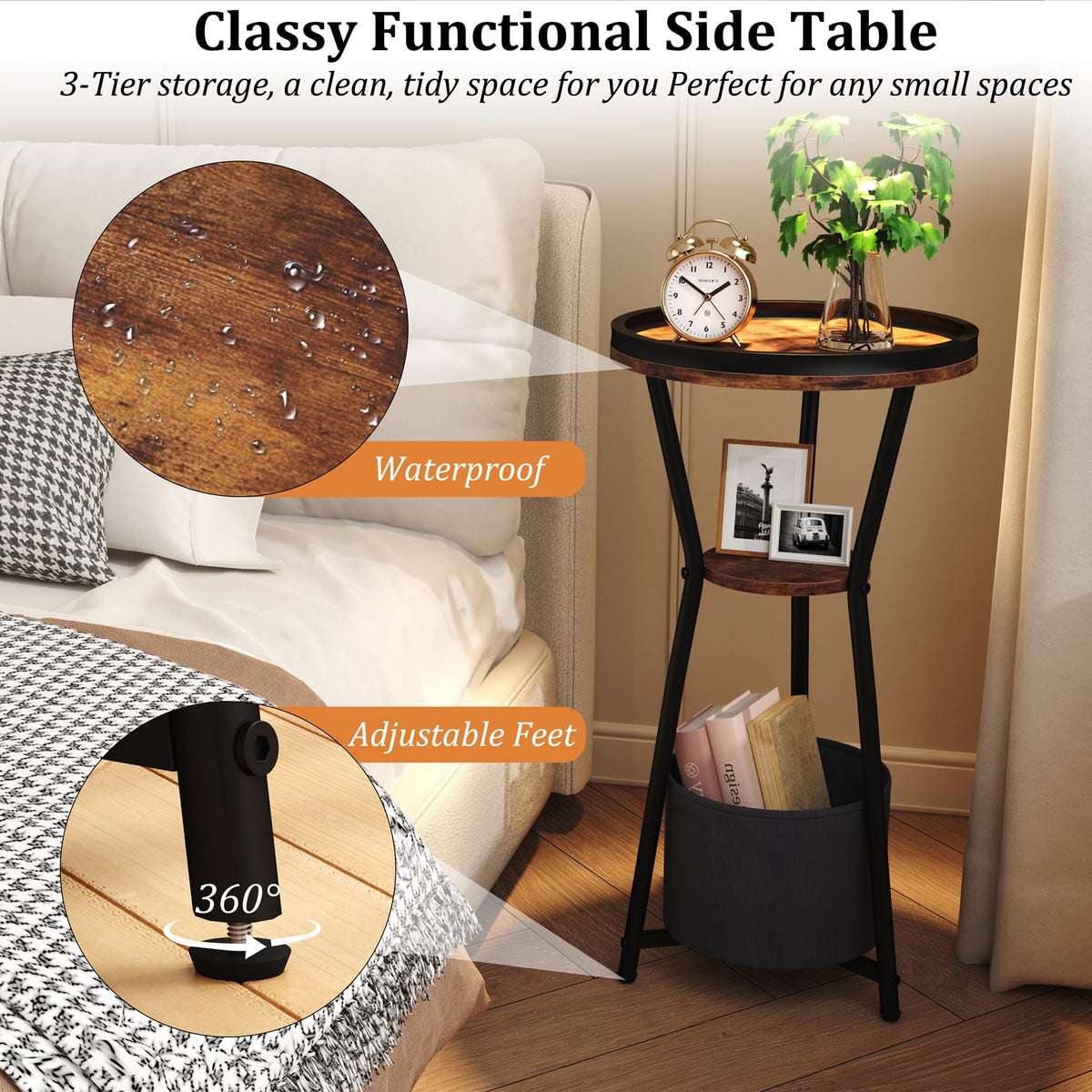 Round 3-Tier Side Table I720