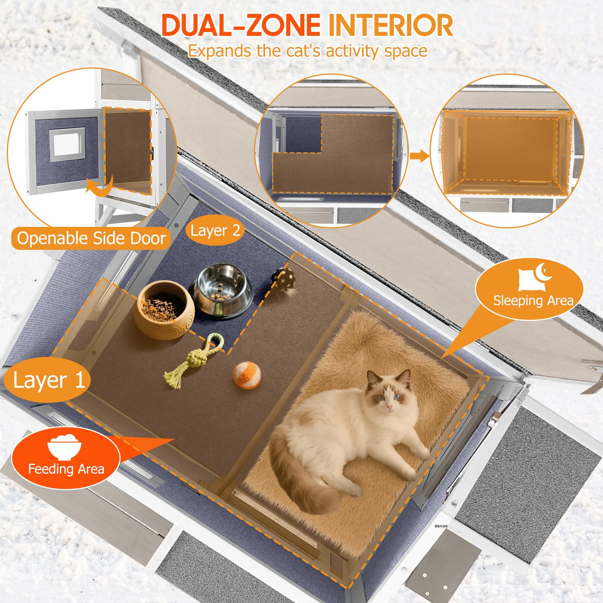 Insulated Outdoor Multi-Level Cat House I640