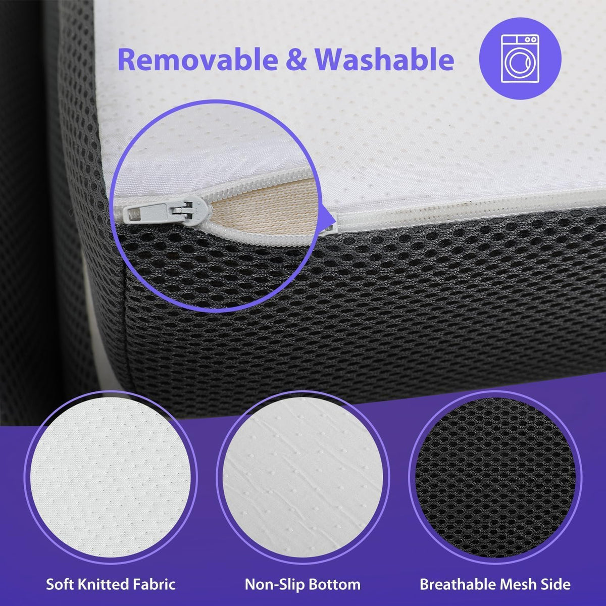 3 inch Tri Fold Memory Foam Mattress with Mesh Cover V26131