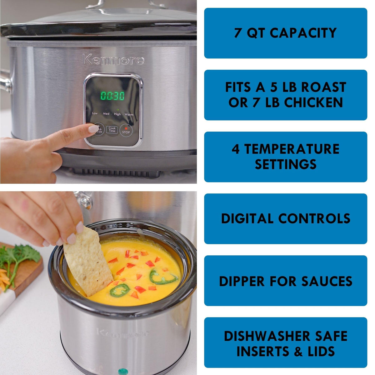 7 qt Programmable Slow Cooker with Dipper T5117