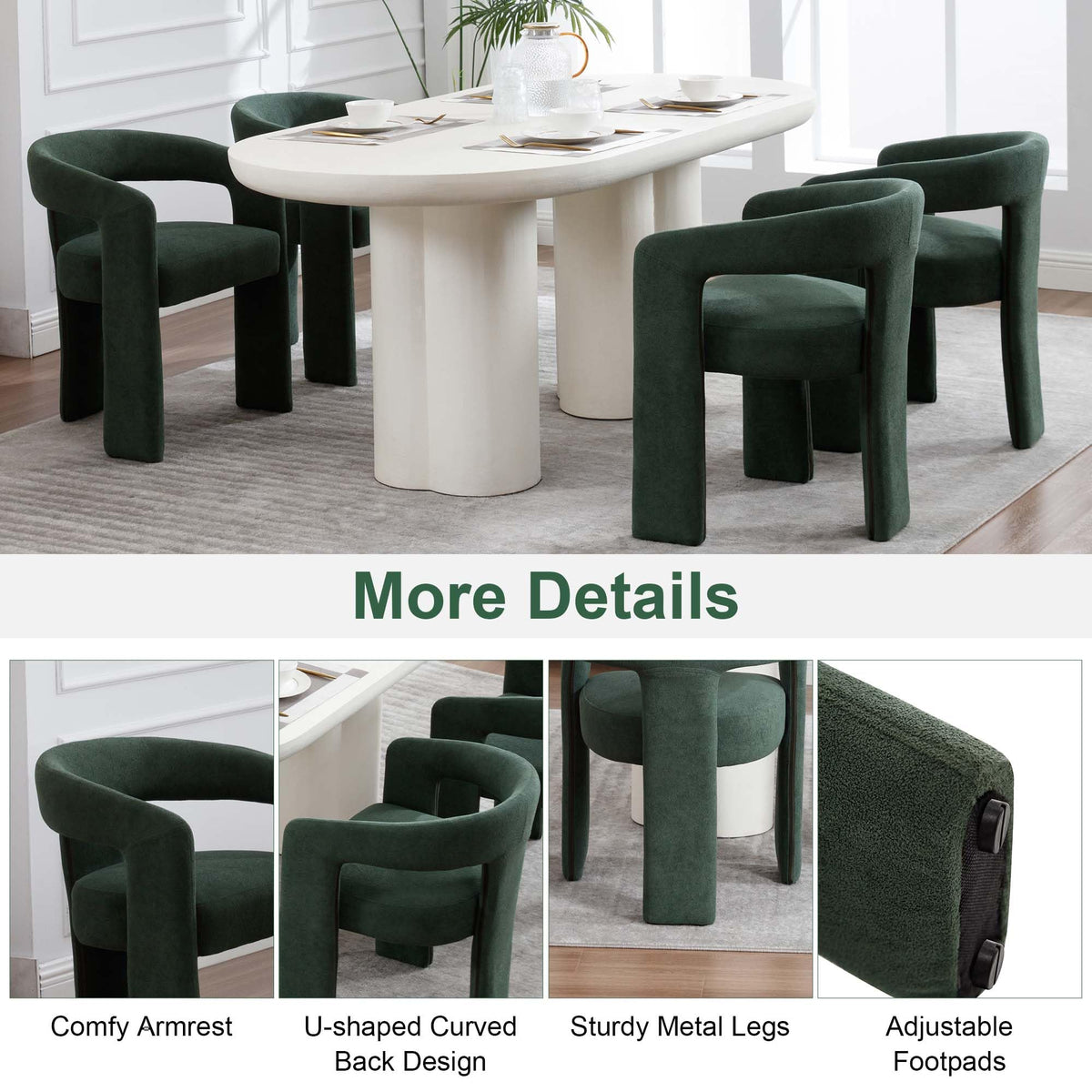 Green Upholstered Dining Chairs Set of 2 Q94635