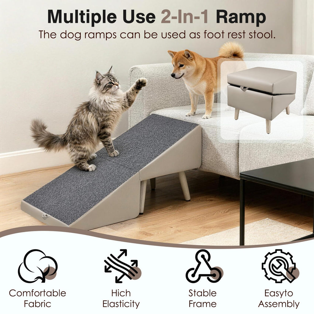 Foldable Non-Slip Wooden Dog Ramp Ottoman Z495
