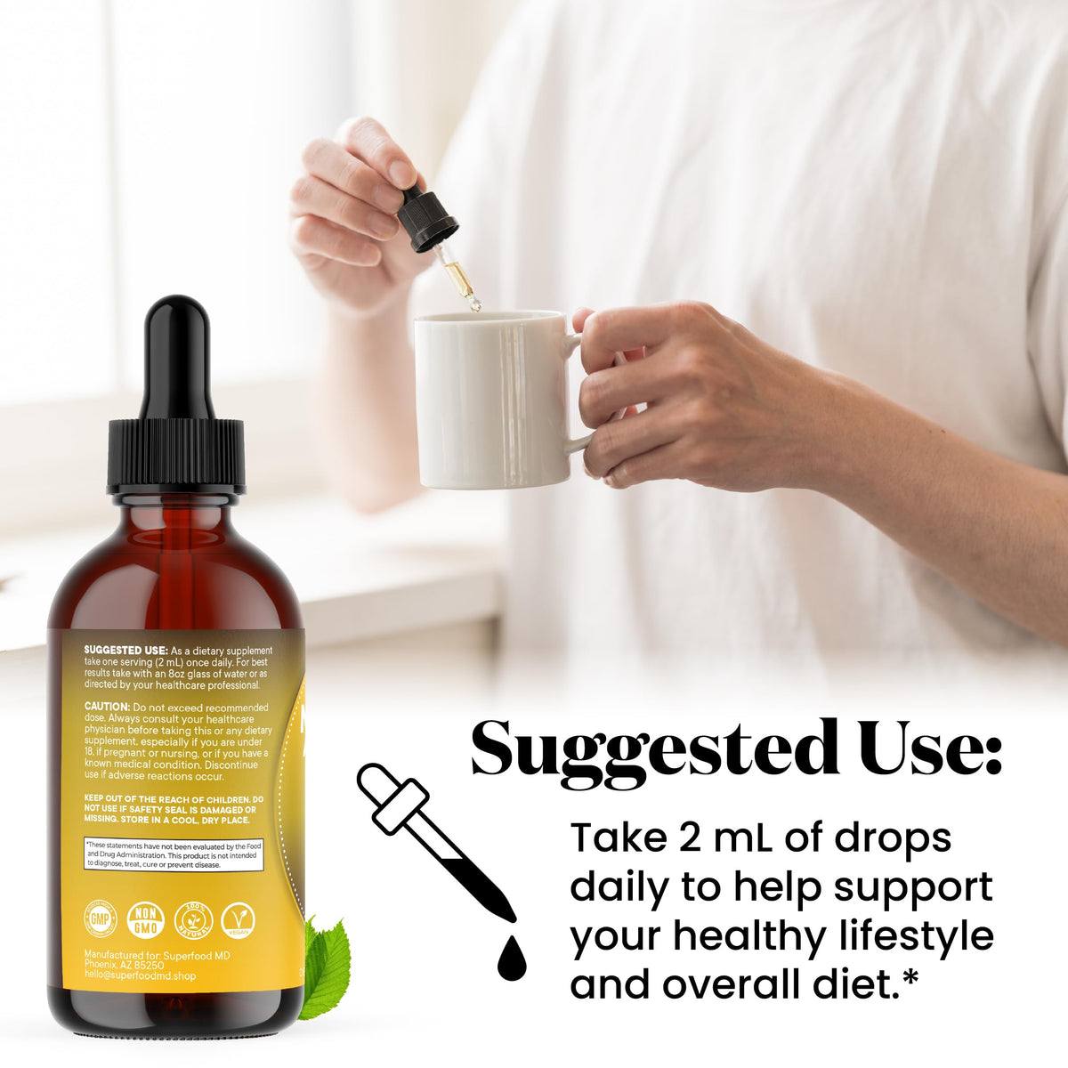 Maca Root Liquid Drops with Ashwagandha, Nettle, Fenugreek, Beet Root and L-Arginine 8 Oz J5872