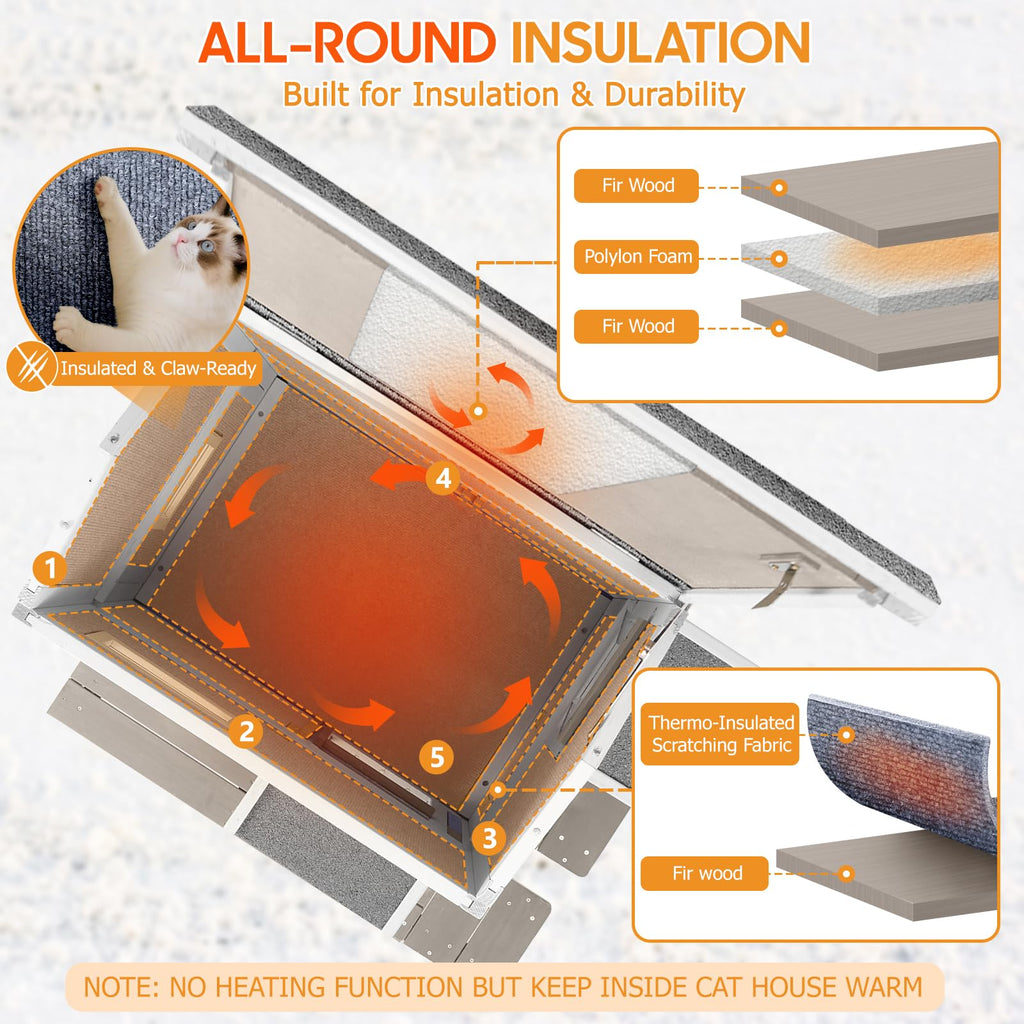 Insulated Outdoor Multi-Level Cat House I640