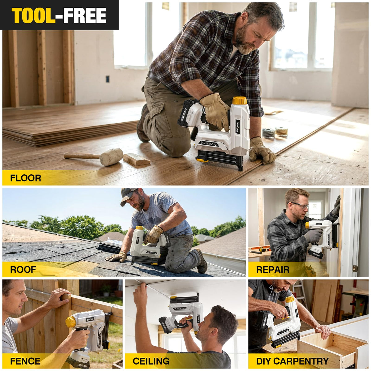 2-in-1 Cordless Brad Nailer Staple Gun with 2 batteries & Charger D59735