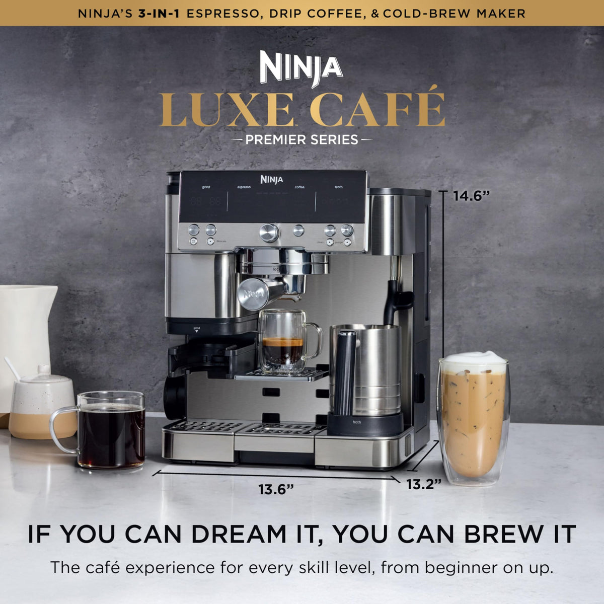 3-in-1 Espresso Drip Coffee & Cold Brew Machine H565058
