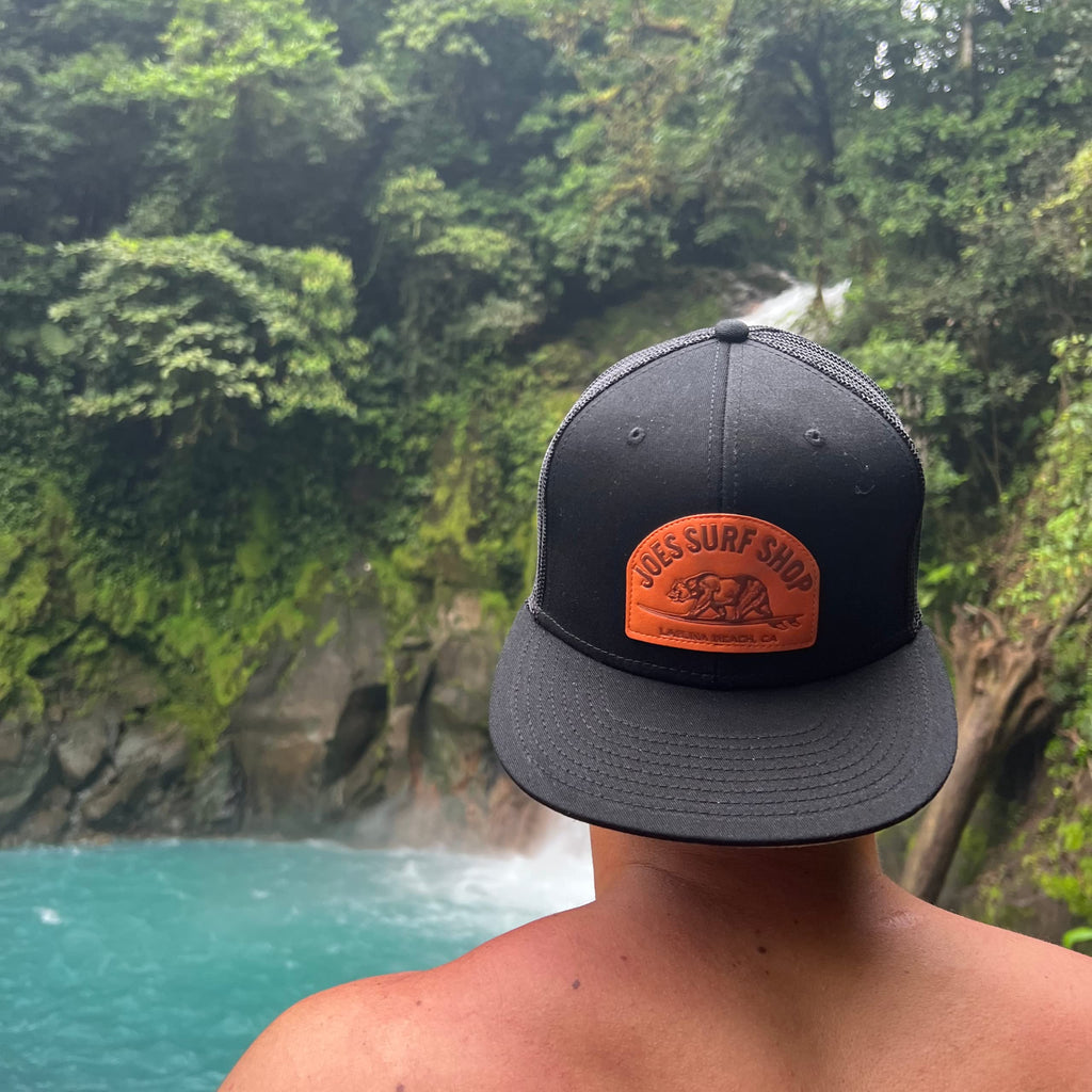 Surfing Bear Flat Bill Snapback Trucker Hat W98816
