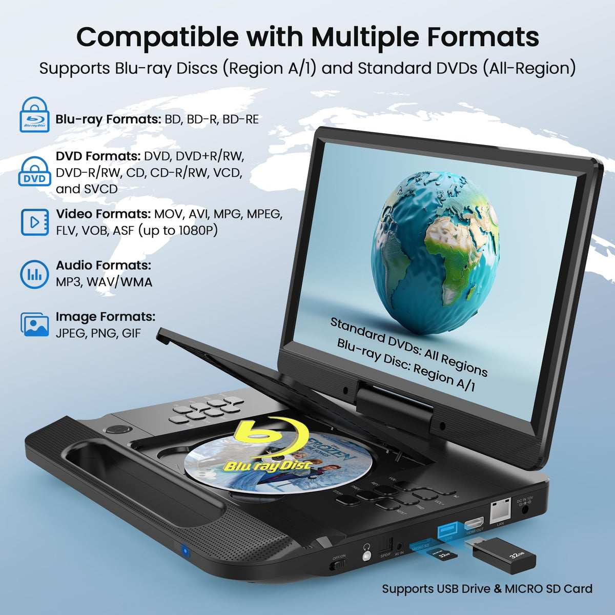 13.3” Portable Blu-ray Player M7838