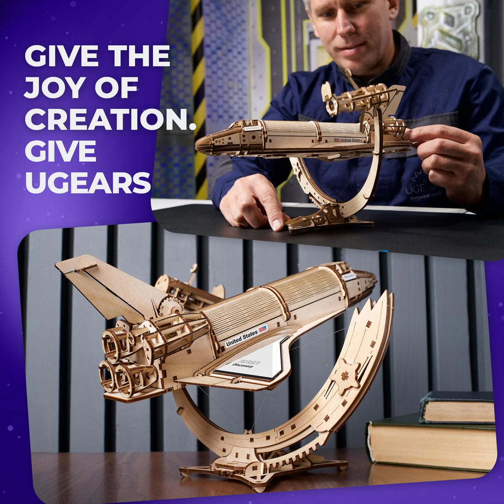 Wooden 3D Puzzle Space Shuttle Model Kit X64996