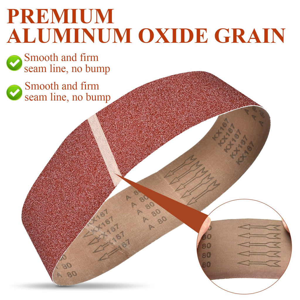 4x36 Inch Aluminum Oxide Sanding Belts and 6 Inch No-hole Sanding Discs E6616