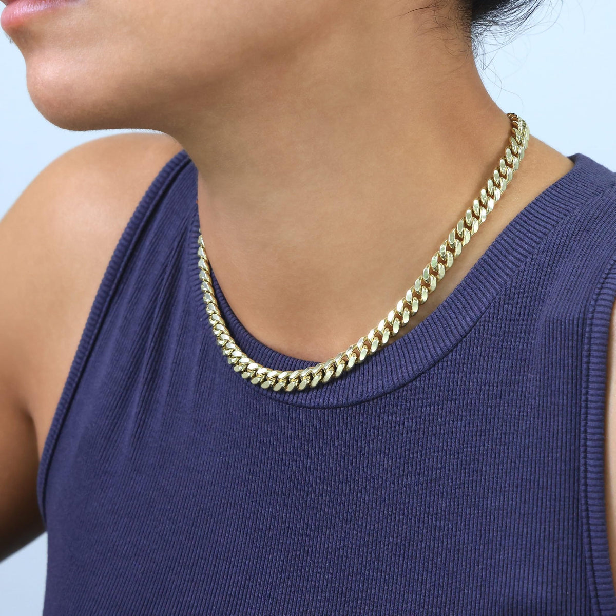 10K Yellow Gold Cuban Link Chain Necklace S671969