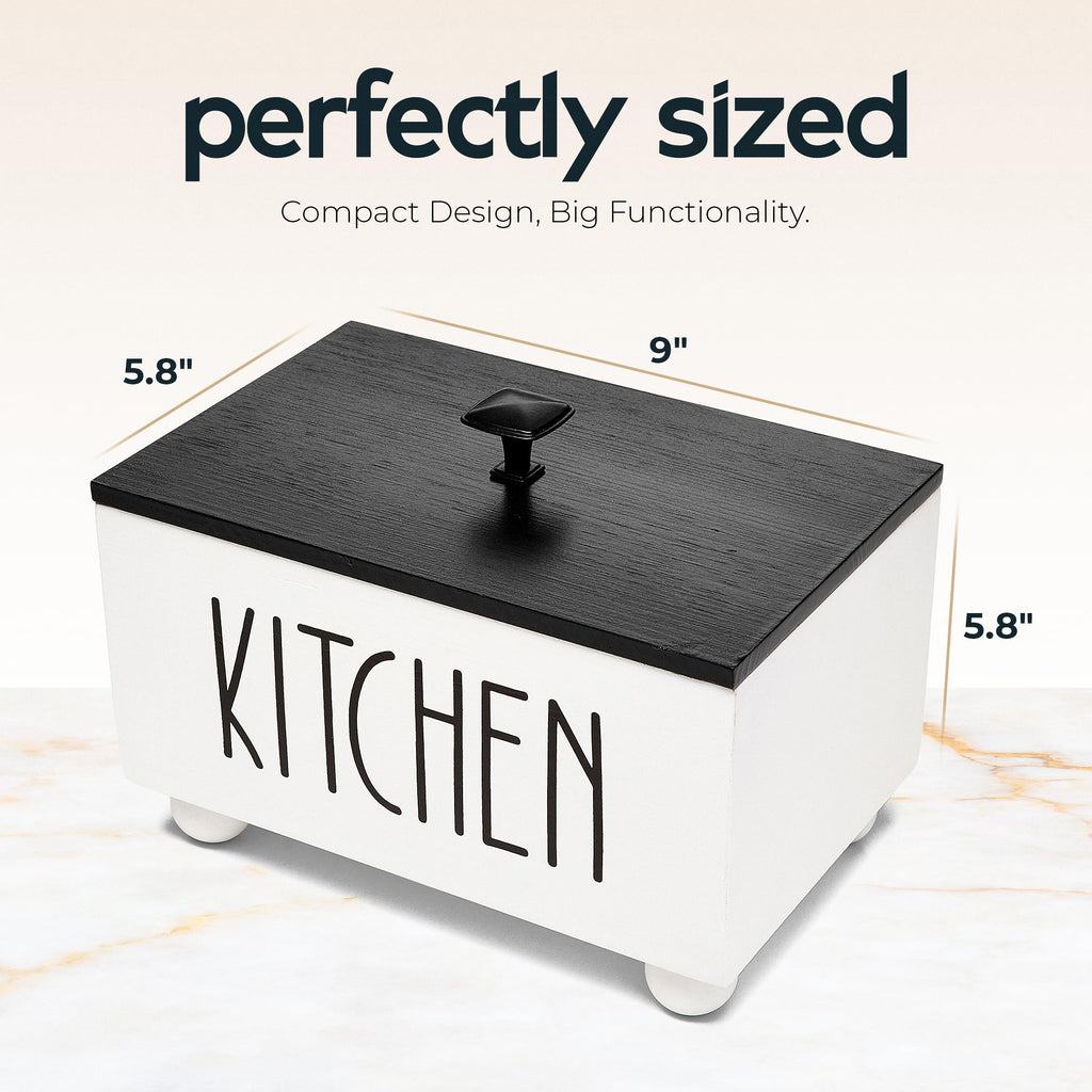 Solid Wood Kitchen Storage Bin with Lid G297