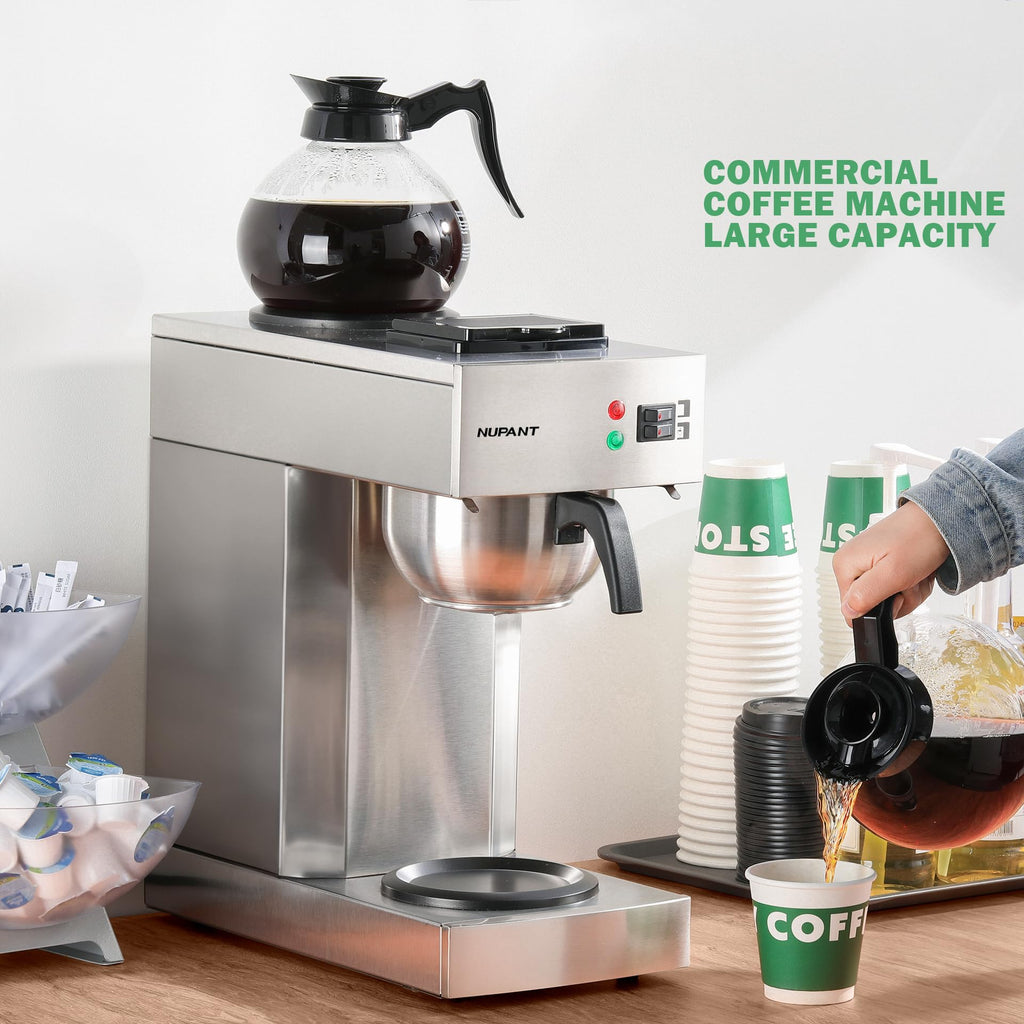 50 Cup Coffee Urn and 12-Cup Commercial Drip Coffee Maker with 2 Carafes F715892
