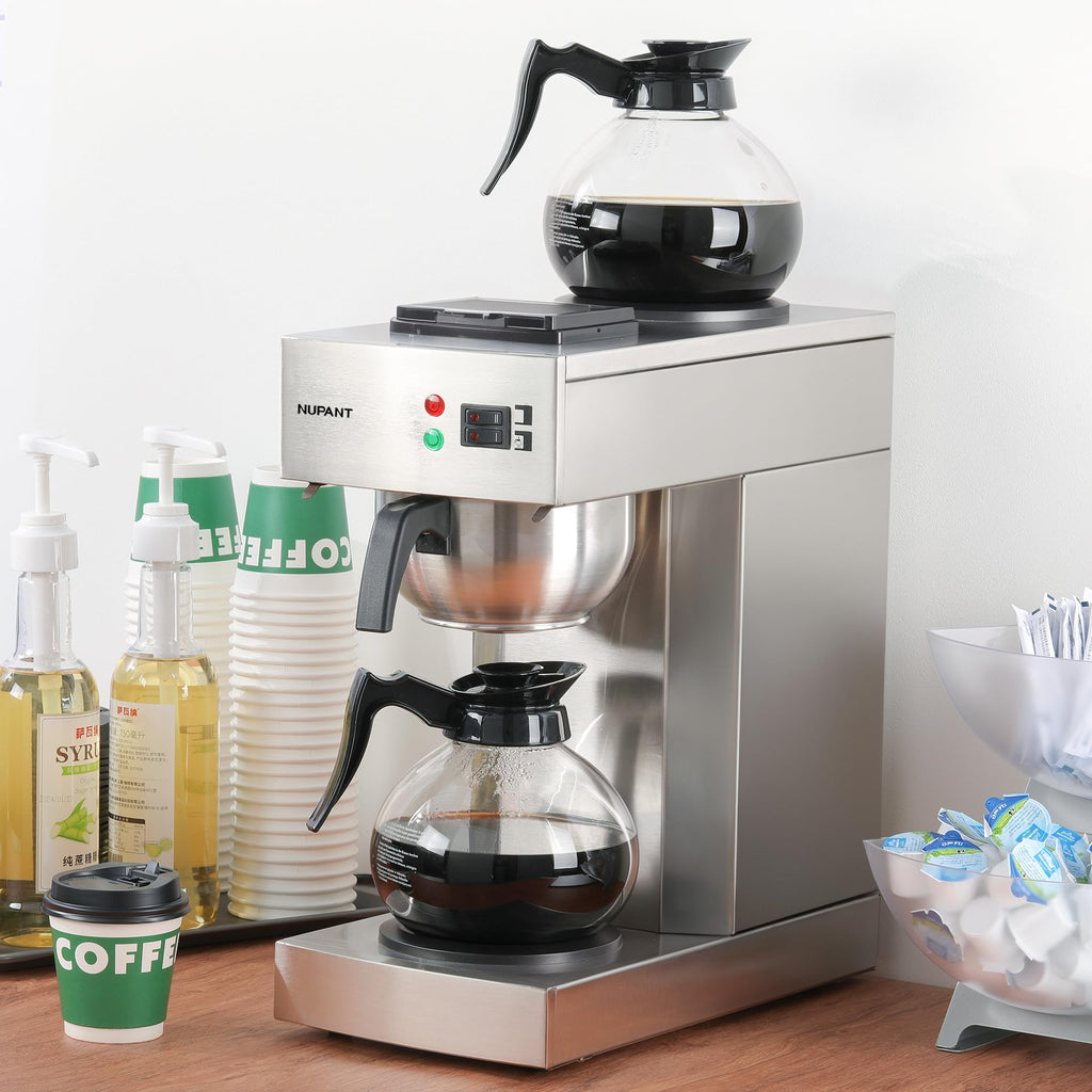 50 Cup Coffee Urn and 12-Cup Commercial Drip Coffee Maker with 2 Carafes F715892