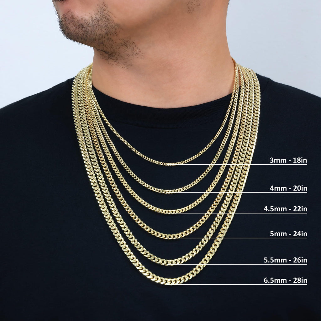 10K Yellow Gold Cuban Link Chain Necklace S671969