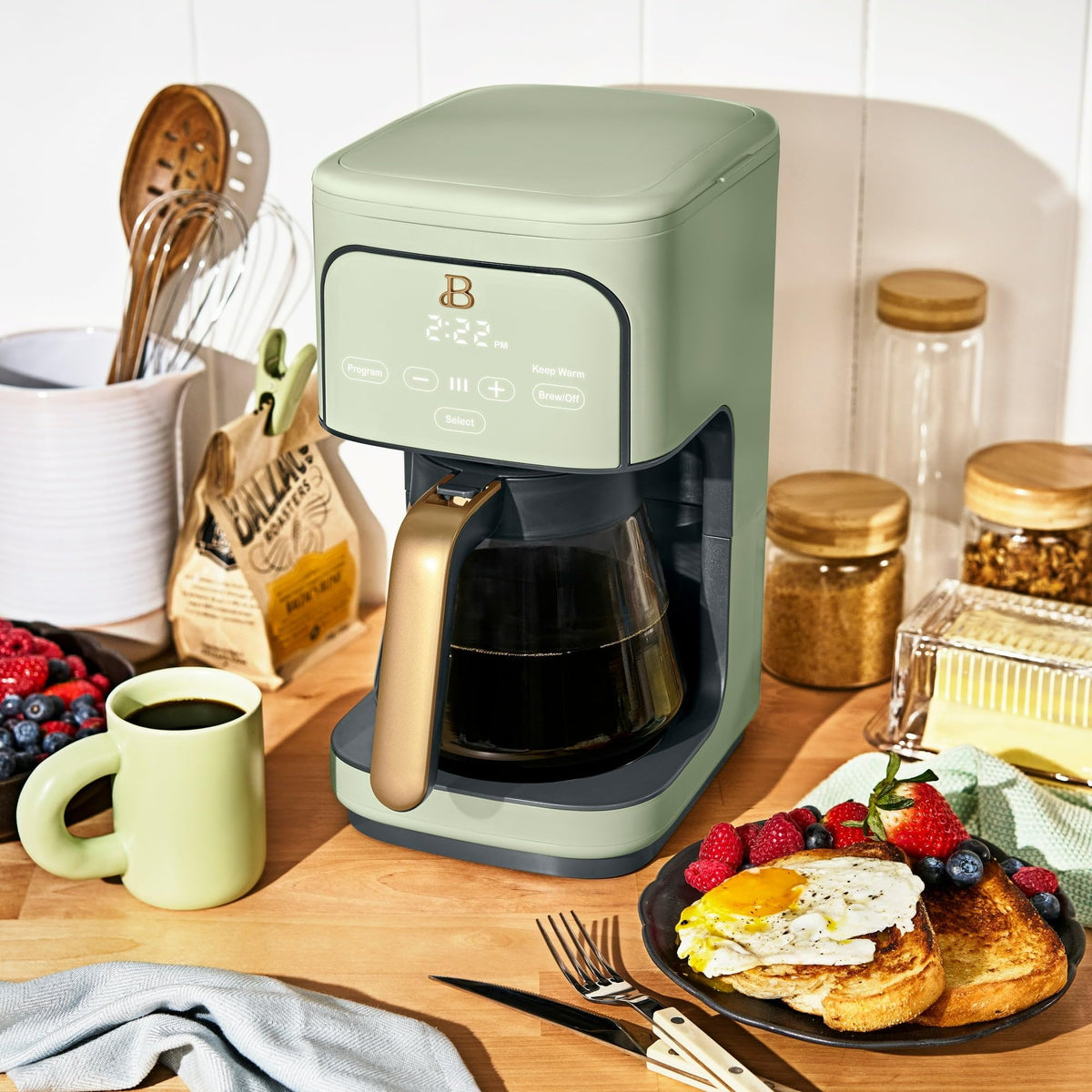 12 Cup Programmable Drip Coffee Maker with Glass Carafe D142