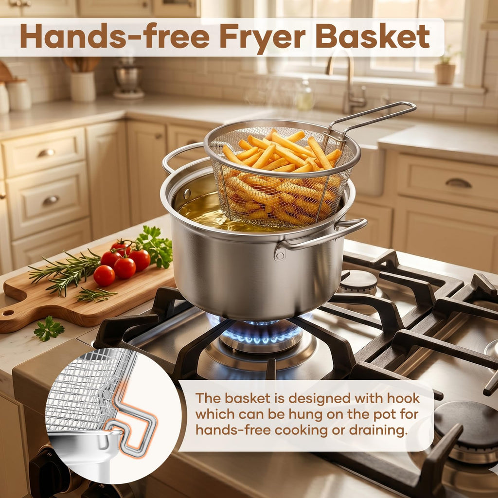 Deep Fryer Pot with Basket 6.3QT J2364