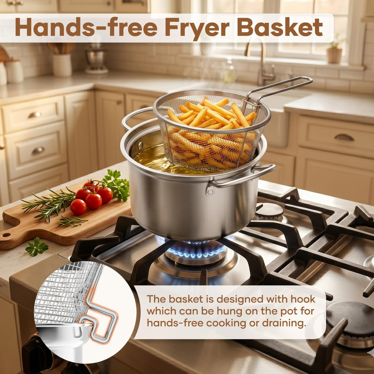 Deep Fryer Pot with Basket 6.3QT J2364