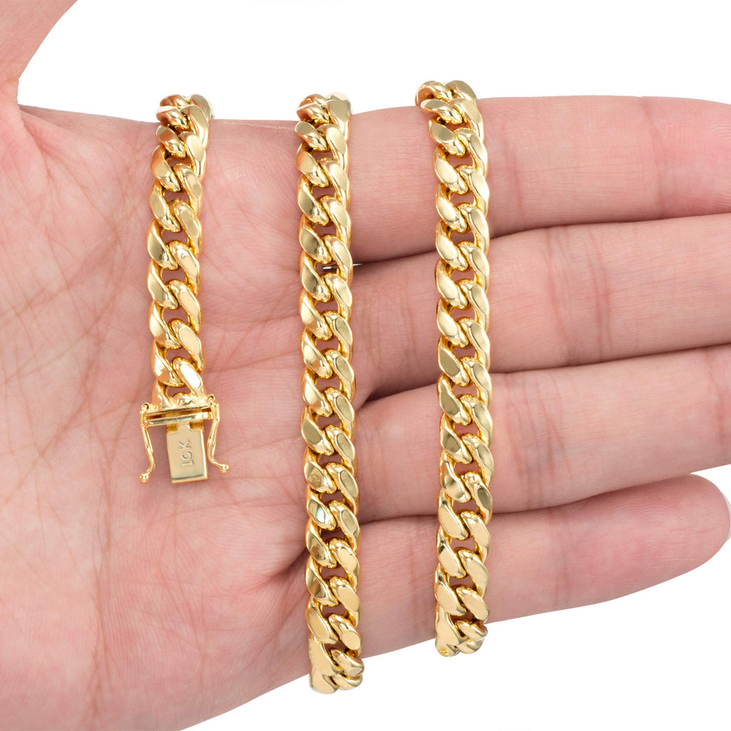10K Yellow Gold Cuban Link Chain Necklace S671969