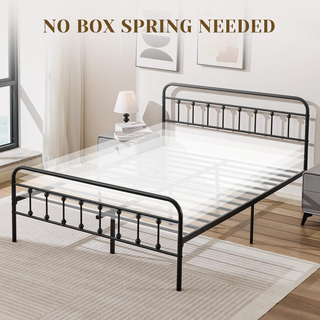 Full Metal Platform Bed Frame with Headboard and Footboard N1950