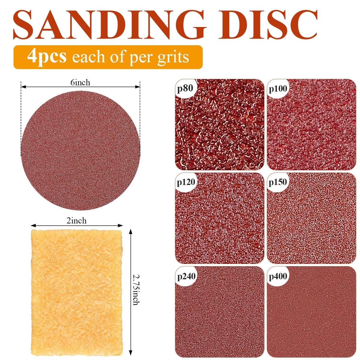 4x36 Inch Aluminum Oxide Sanding Belts and 6 Inch No-hole Sanding Discs E6616