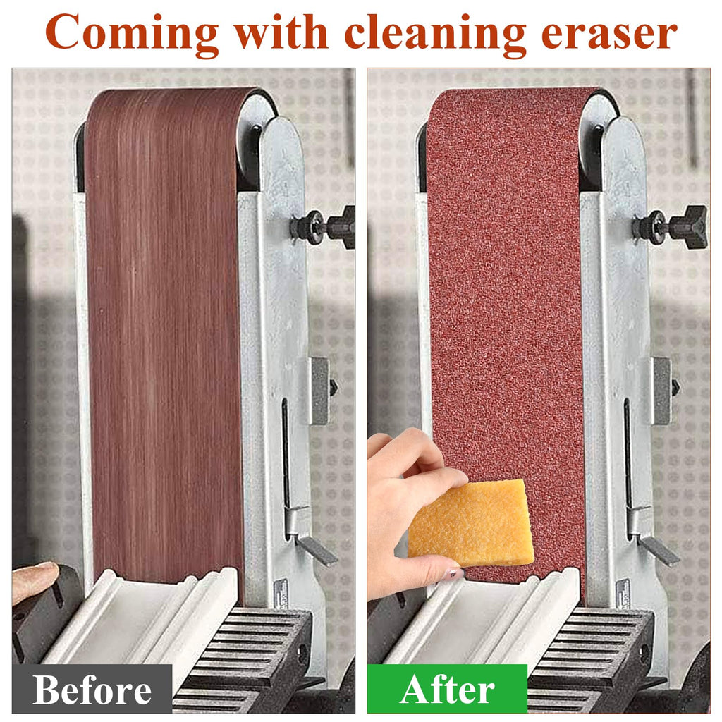 4x36 Inch Aluminum Oxide Sanding Belts and 6 Inch No-hole Sanding Discs E6616