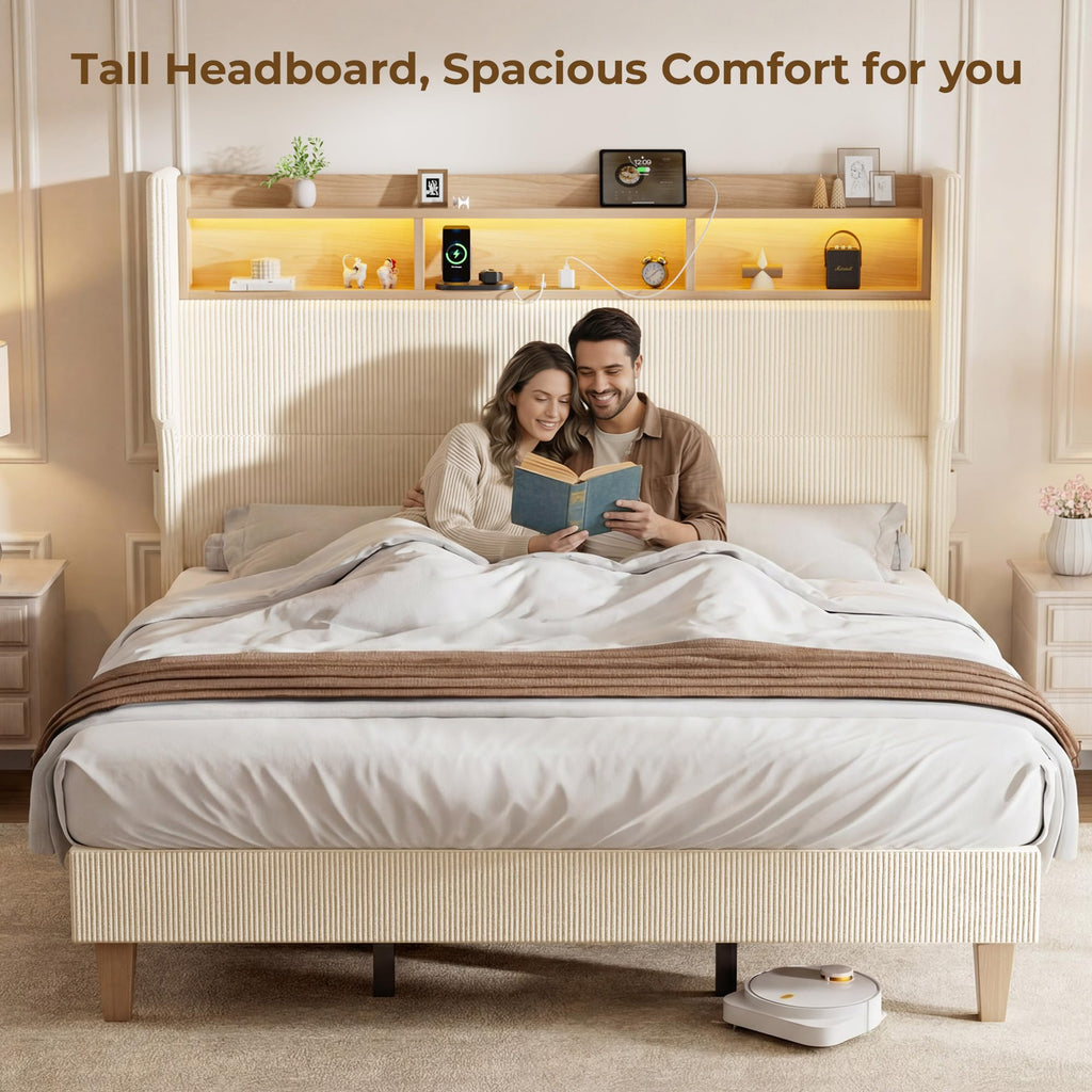 Queen Size Bed Frame with Tall Headboard S81809