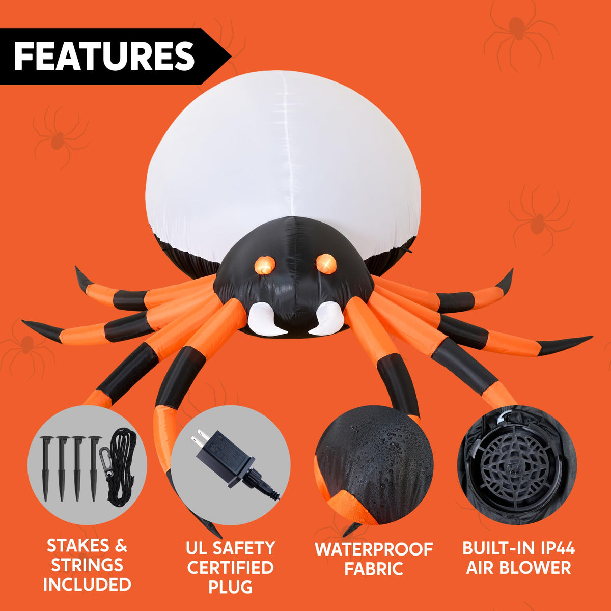 8 FT Inflatable Giant Spider Outdoor Decoration W883798