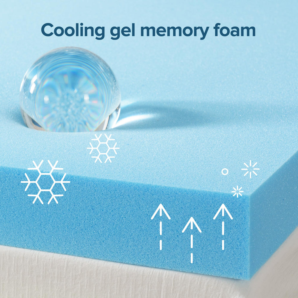 4 Inch Cooling Gel Memory Foam Mattress Topper, Twin P449895