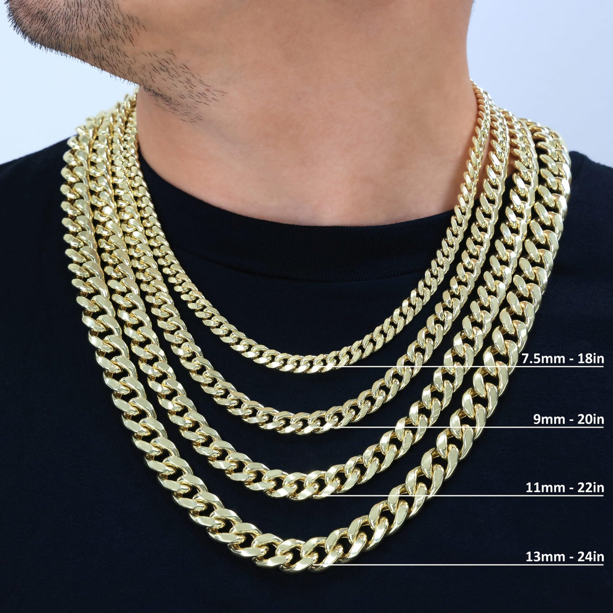 10K Yellow Gold Cuban Link Chain Necklace S671969