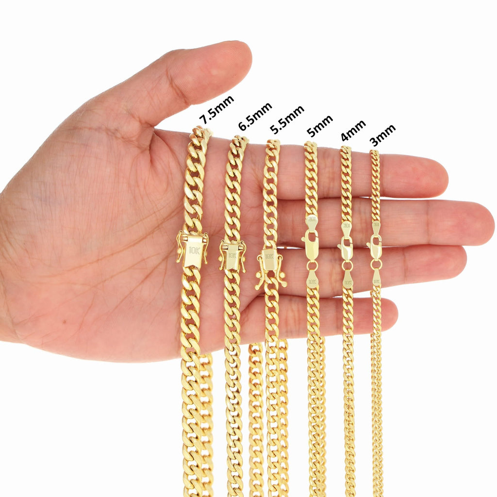 10K Yellow Gold Cuban Link Chain Necklace S671969