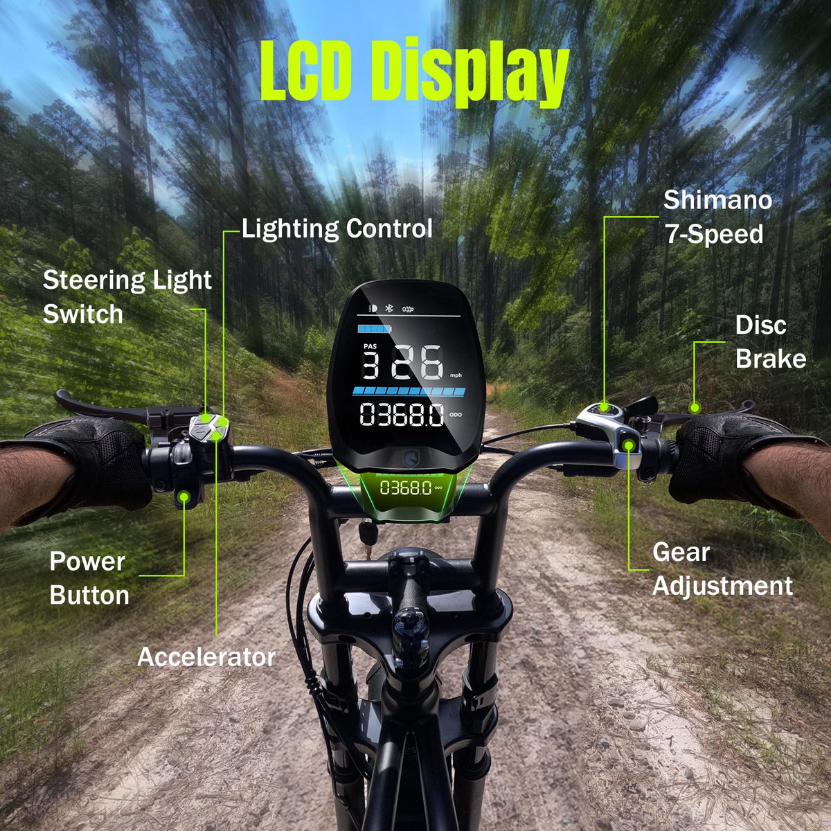 Electric Bike 48V 15Ah Battery 1500W Peak Motor 20 * 4.0 Fat Tire P386098