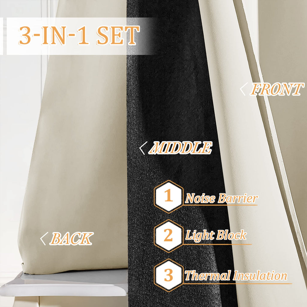 3-in-1 Blackout Room Divider Curtains R81966
