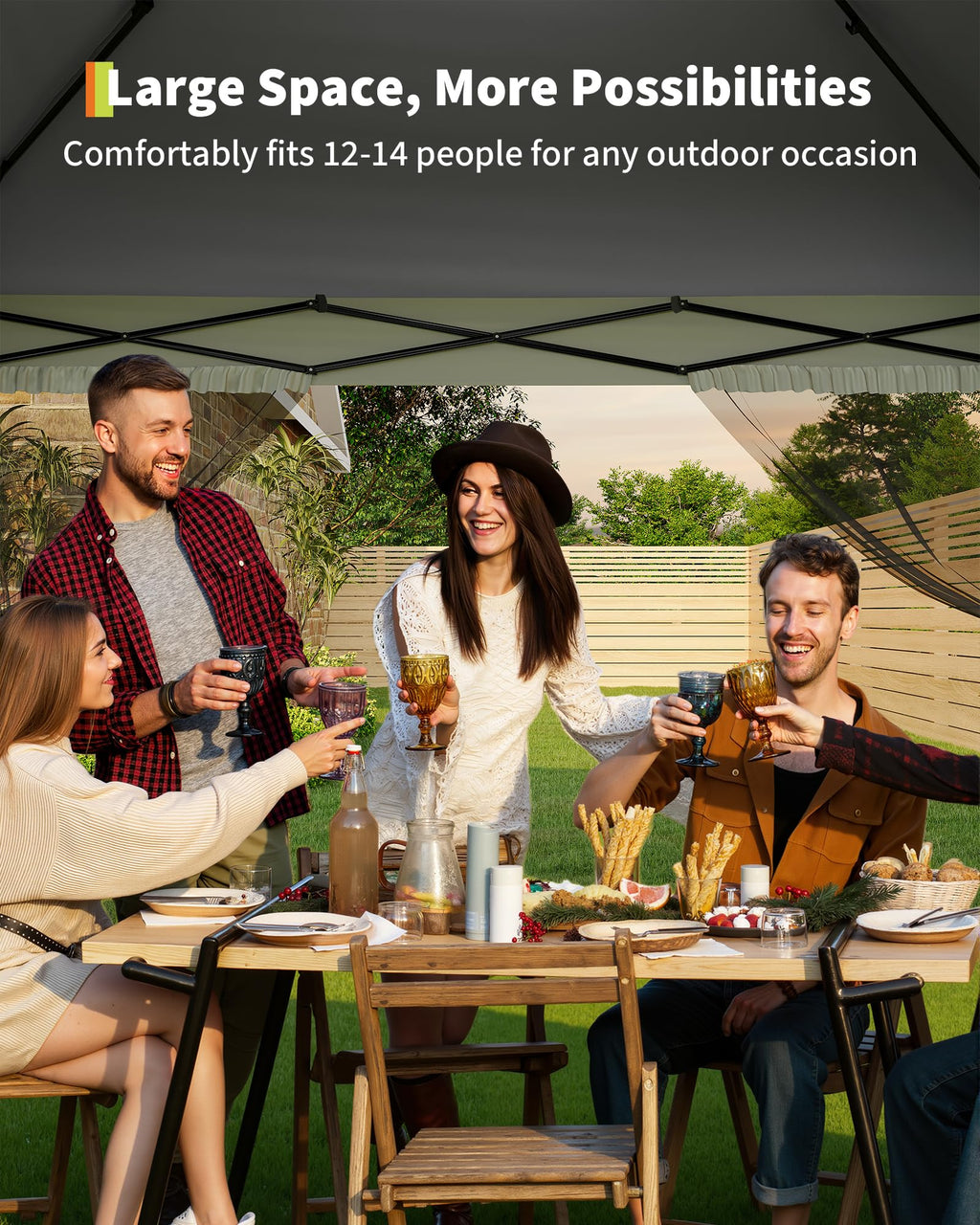13x13FT Pop Up Gazebo with Mosquito Netting, Grey R686