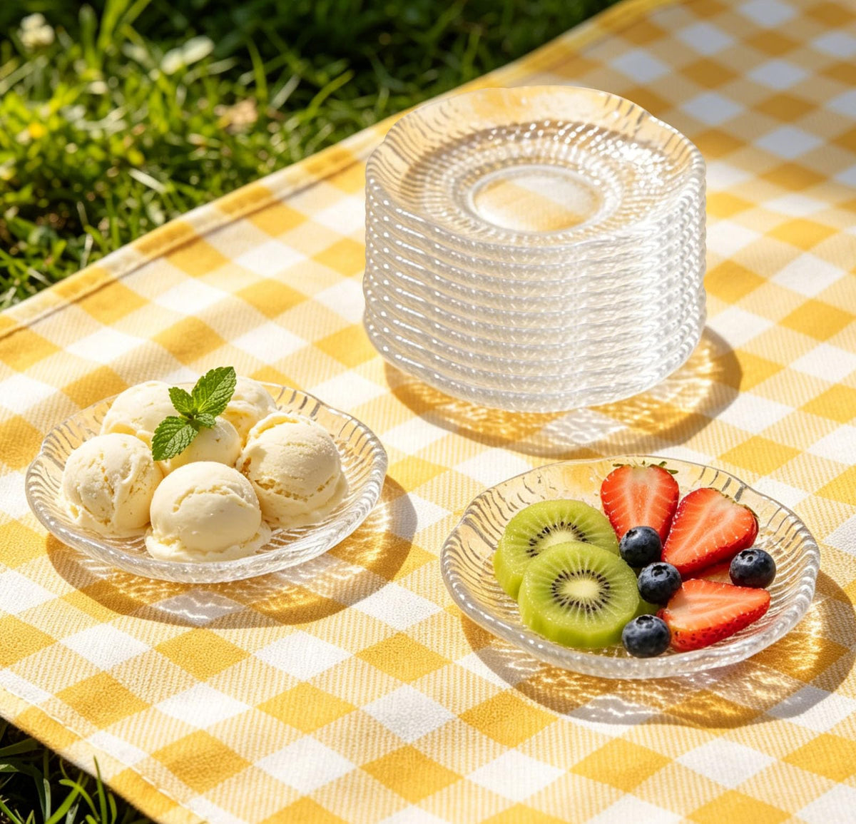 12 Pack 4.7 Inch Clear Glass Dessert Plates H4826