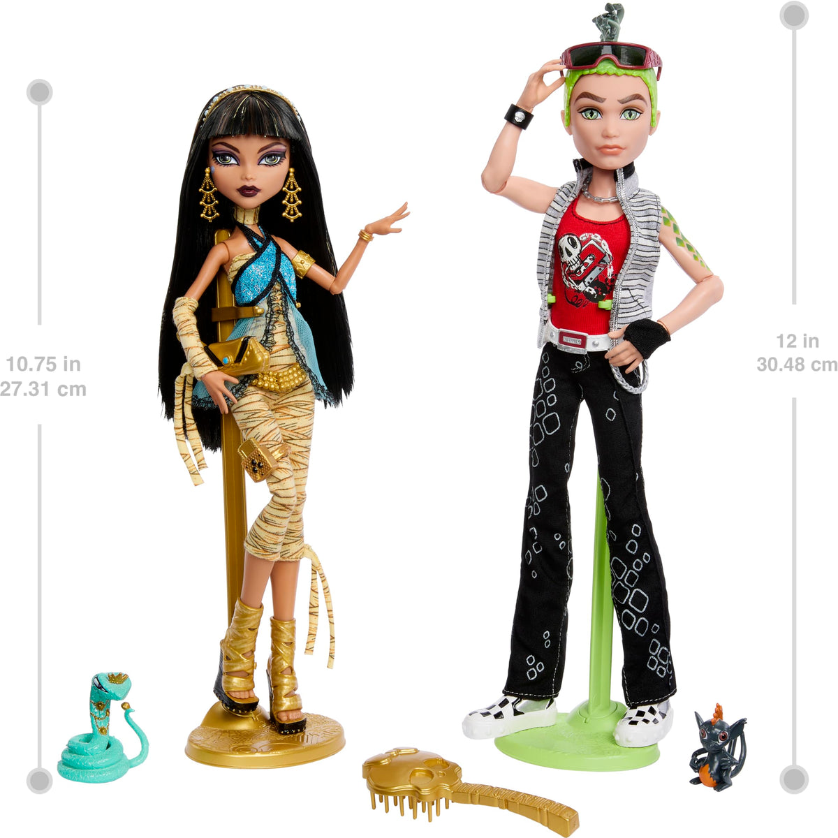 Dolls 2-Pack with Doll Stands, Diaries & Pets A460
