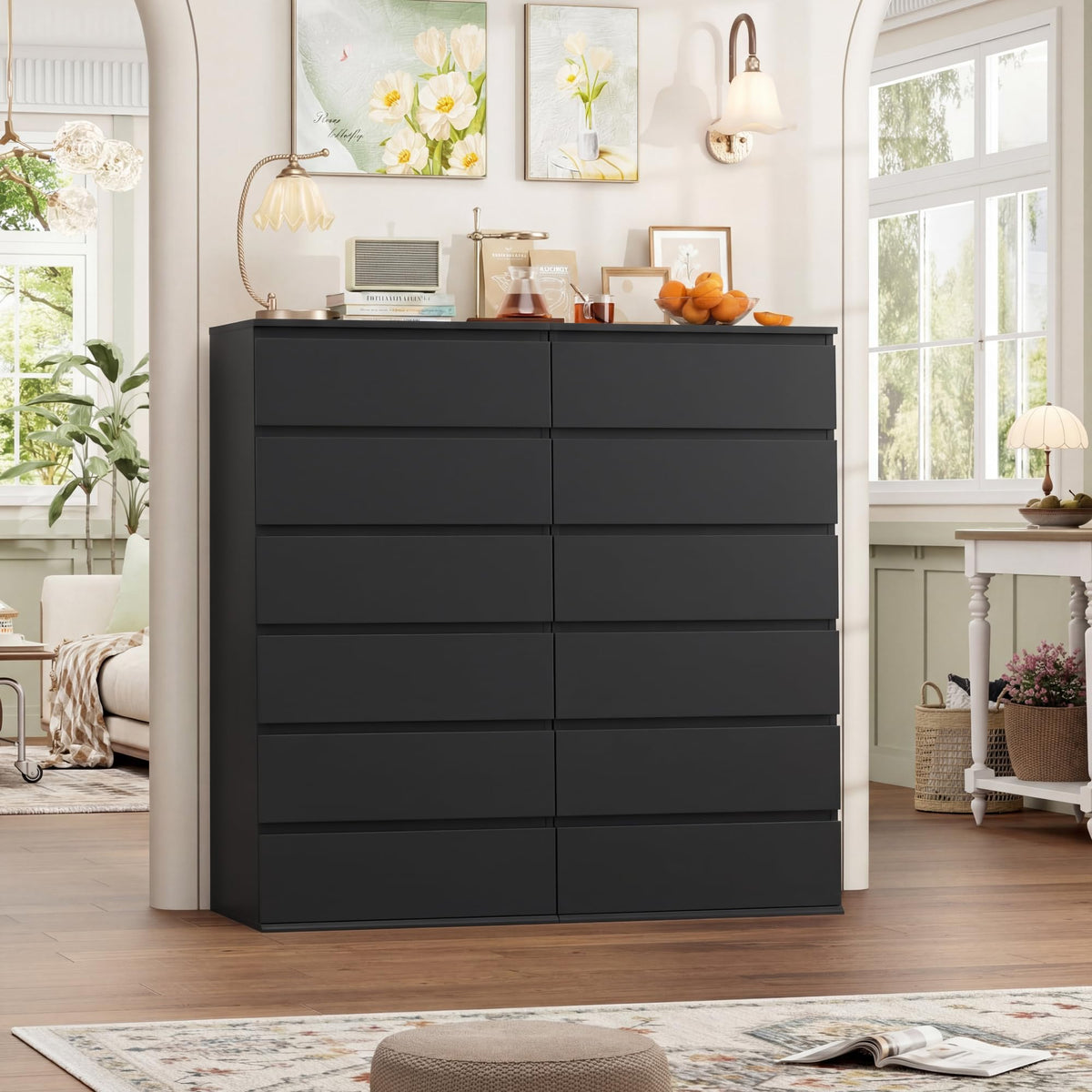 Black 6 Drawer Dresser A33240