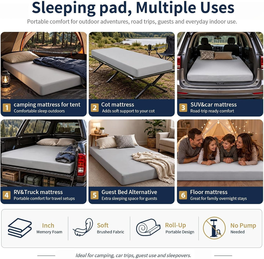 5 Inch Twin Size White Gel Memory Foam I6927