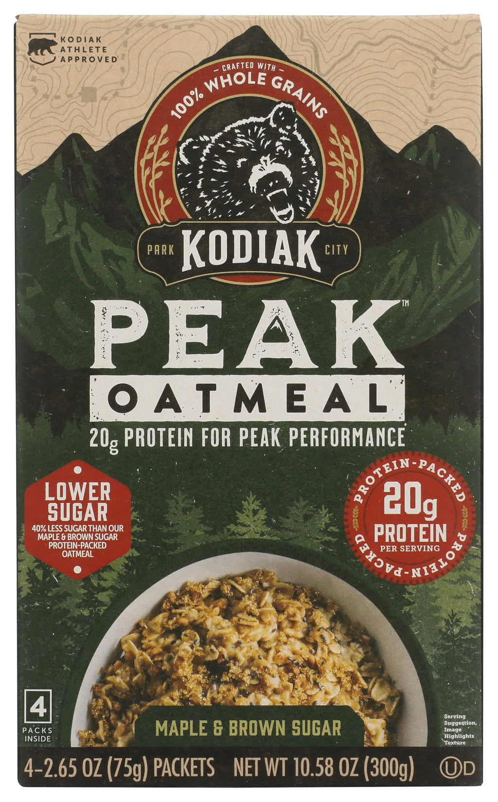 Instant Oatmeal Packets Maple Brown Sugar High Protein 4 Packets L748