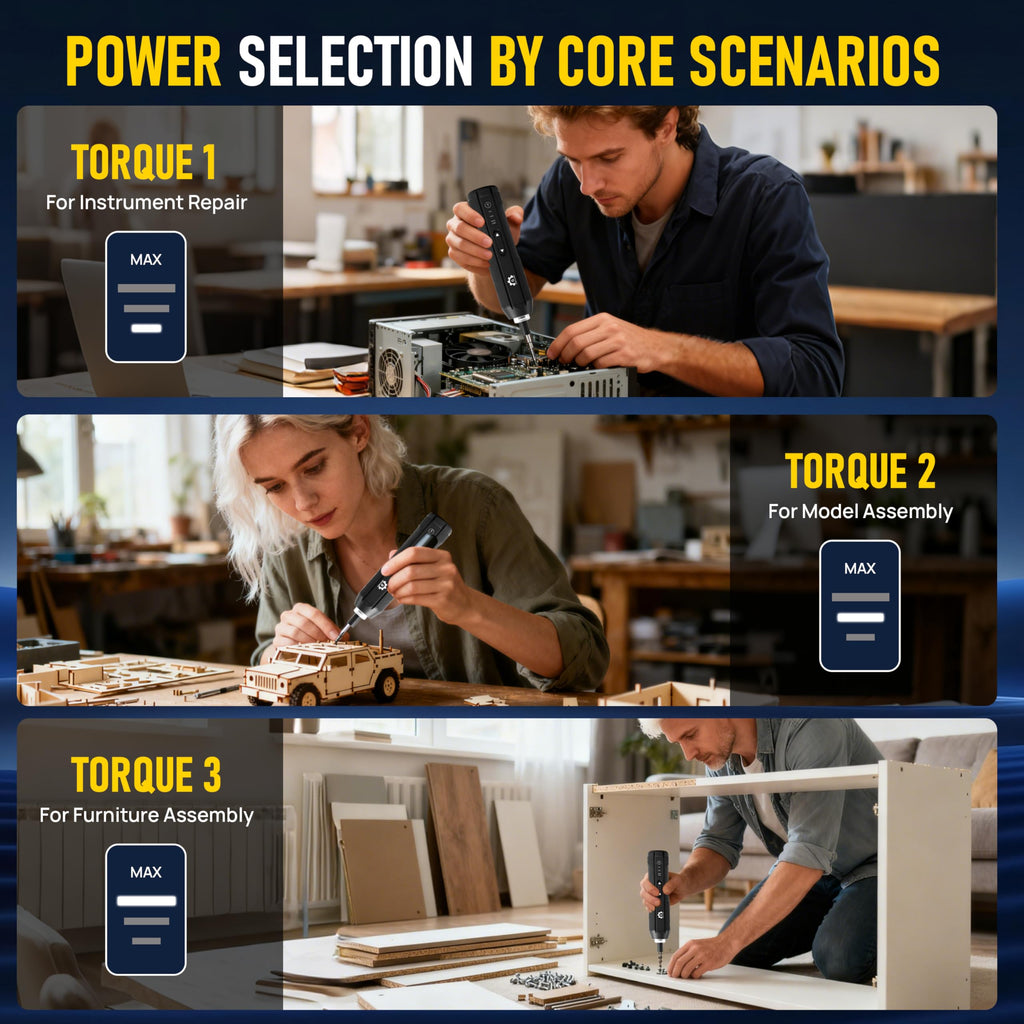 4V Electric Torque Screwdriver Set with 35 Magnetic Bits and Storage Box G60737