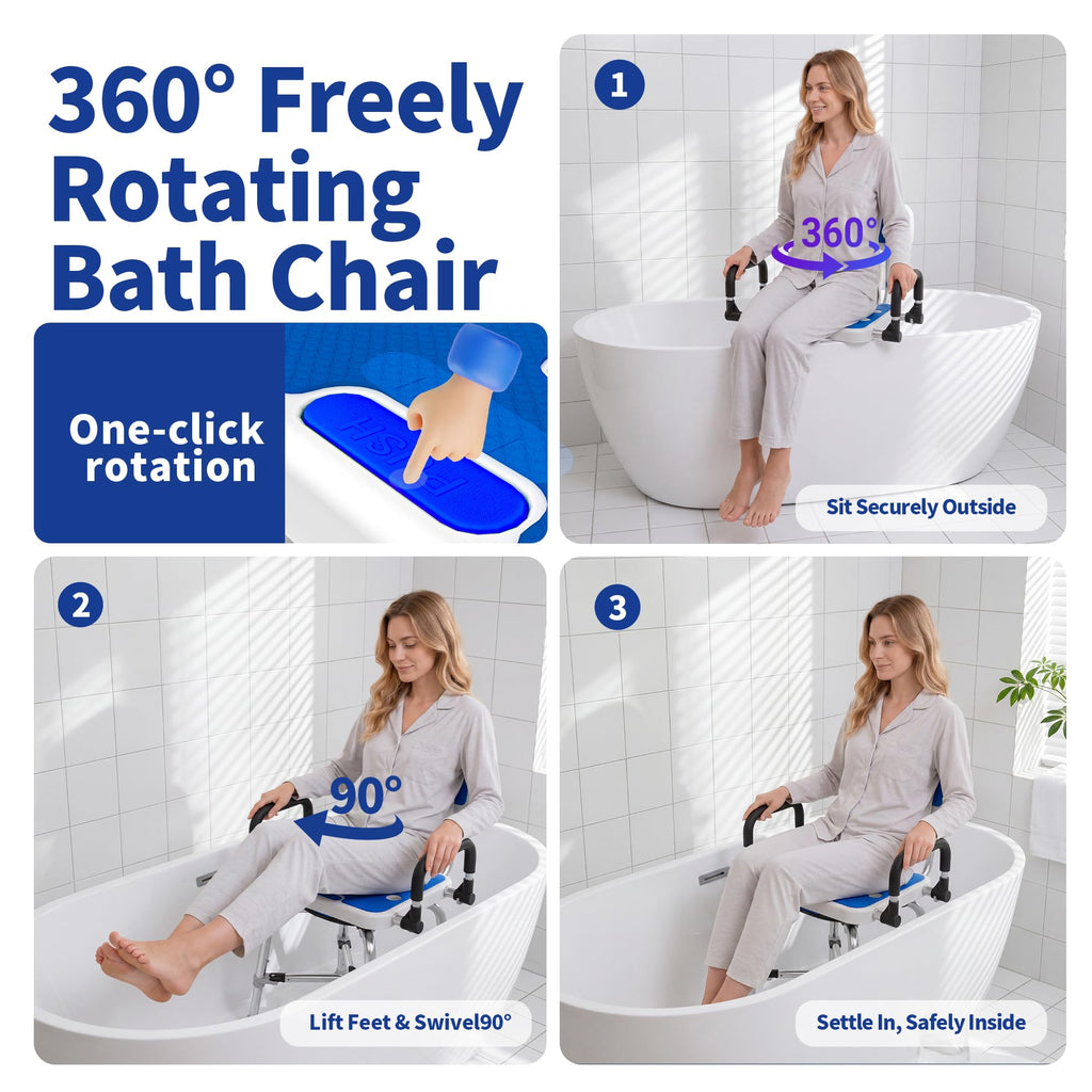 360° Swivel Shower Chair, 500 lbs Capacity, Height Adjustable Q238