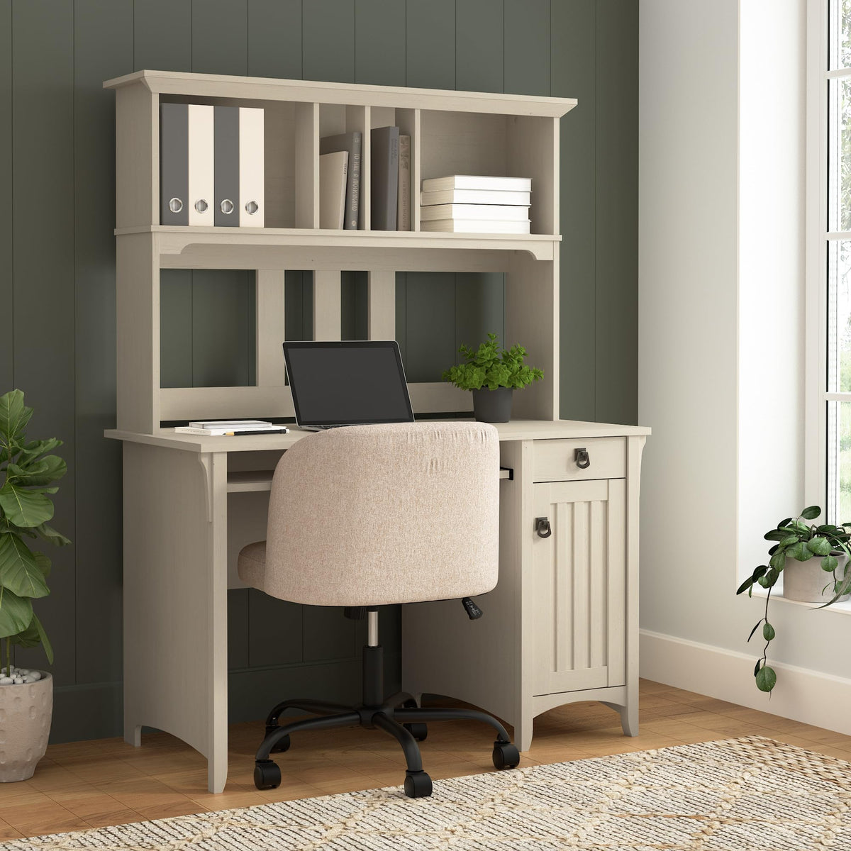 Small Computer Desk with Hutch J5007