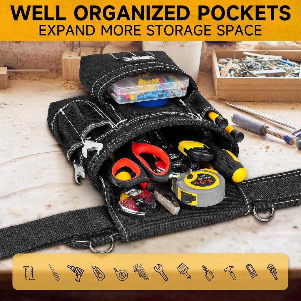 27-Pockets Heavy Duty Tool Belt with Suspenders K16014