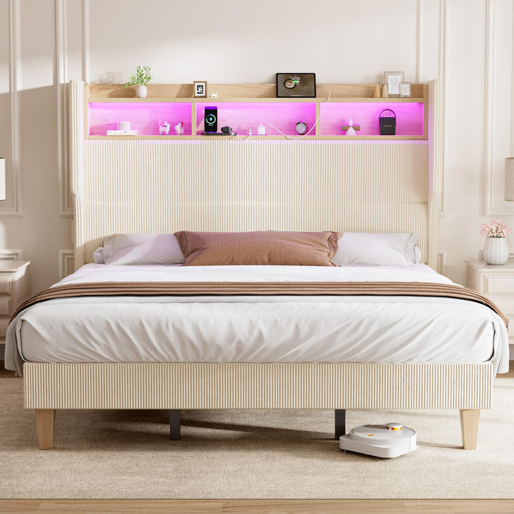 Queen Size Bed Frame with Tall Headboard S81809